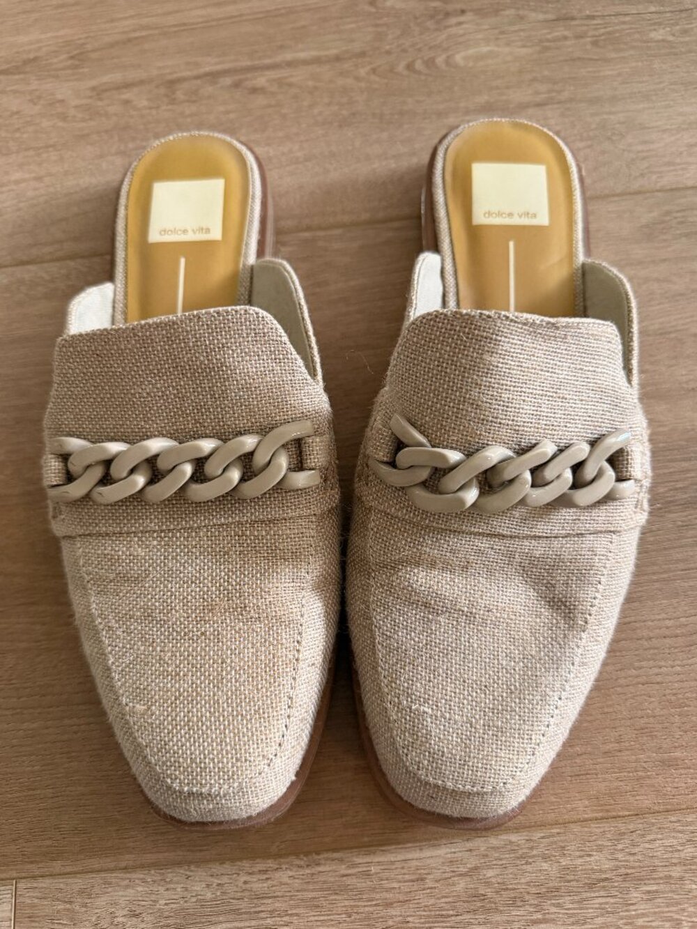 Dolce Vita Linen Mules - Beige